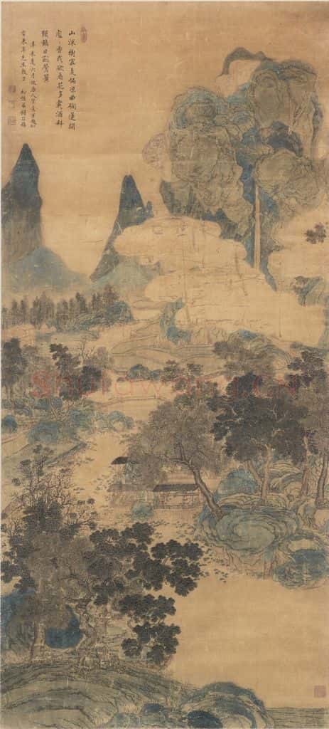 清 顾符稹《山深林密图》书画作品