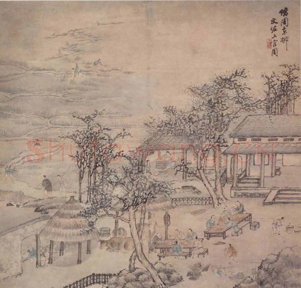 清 上官周《农乐图》书画作品
