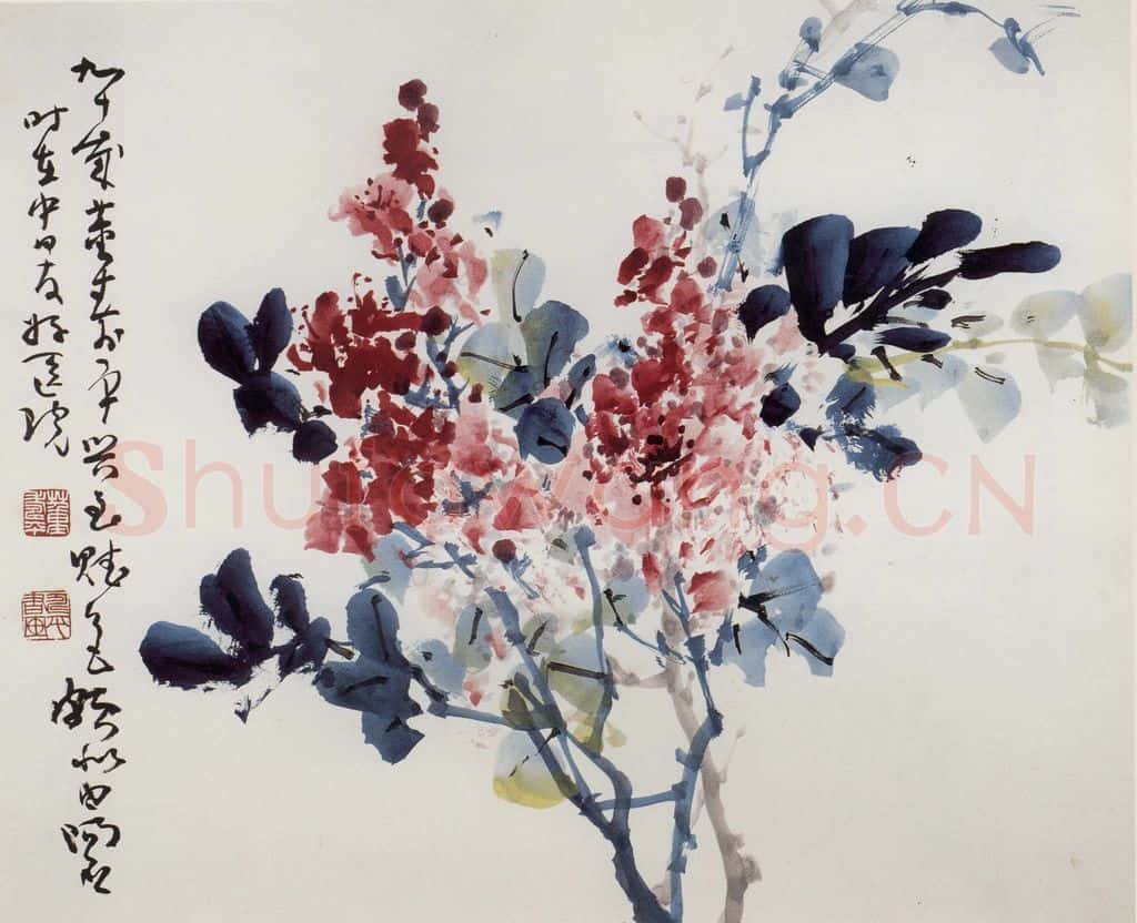 1993年 董寿平《争艳》书画作品