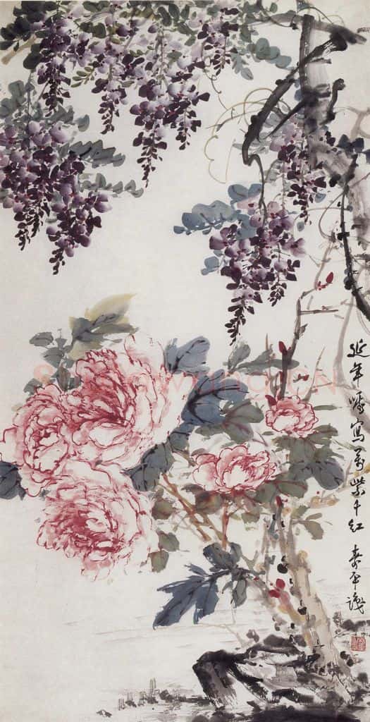 60年代 董寿平《万紫千红》书画作品