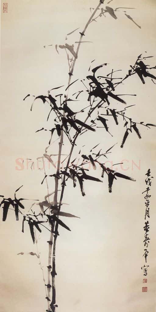 1982年 董寿平《墨竹》书画作品