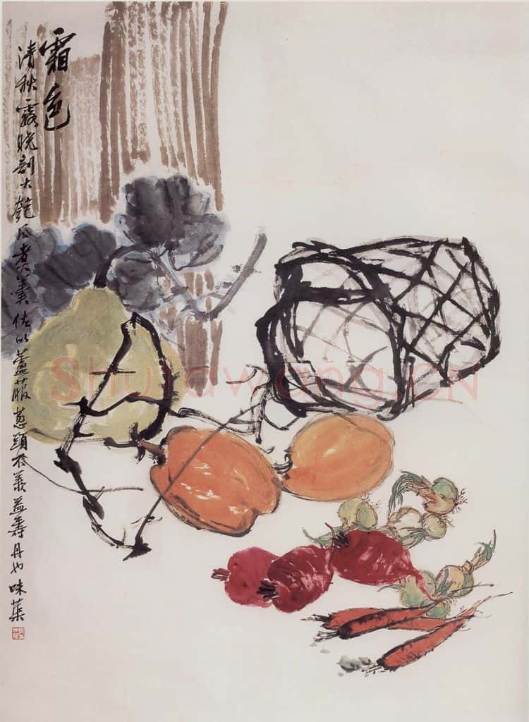 1964年 郭味蕖《霜色》书画作品