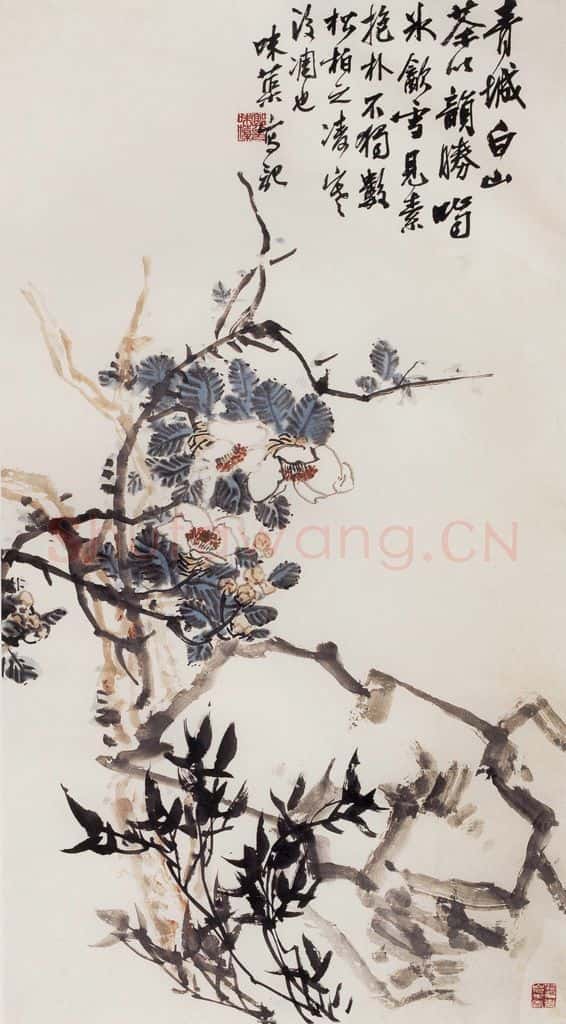 1964年 郭味蕖《青城白山茶》书画作品
