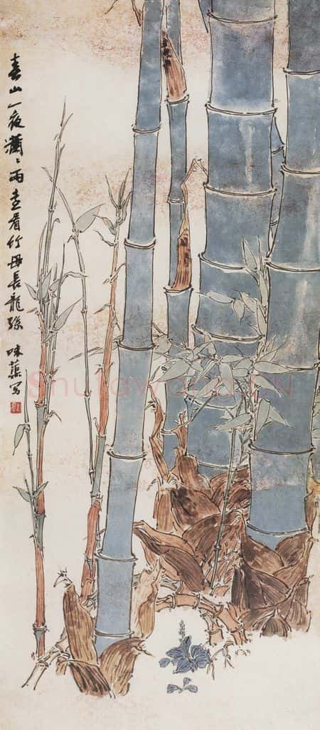 1964年 郭味蕖《春山一夜潇潇雨》书画作品