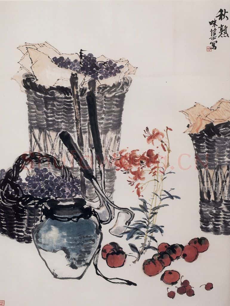 1964年 郭味蕖《秋熟》书画作品