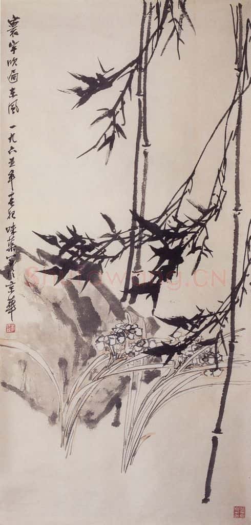 1965年 郭味蕖《环宇吹遍东风》书画作品