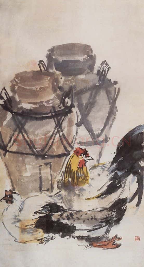 1958年 郭味蕖《腊月》书画作品