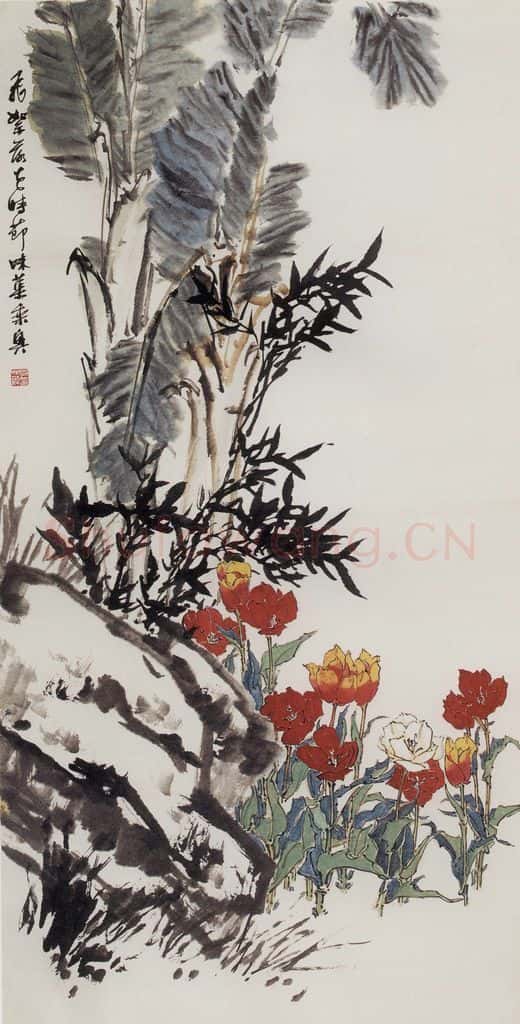 1960年 郭味蕖《飞絮落花时节》书画作品
