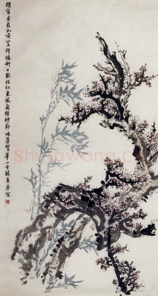 1960年 郭味蕖《杏花》书画作品