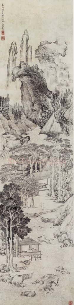 明 文徵明《山水图轴》书画作品