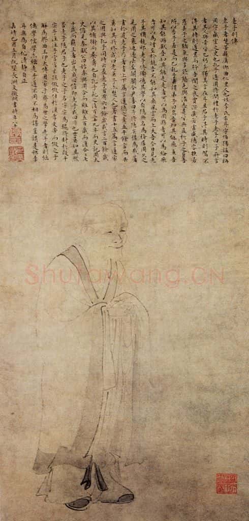明 文徵明《老子像图轴》书画作品