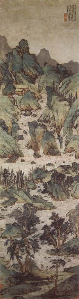 明 文徵明《万壑争流图轴》书画作品