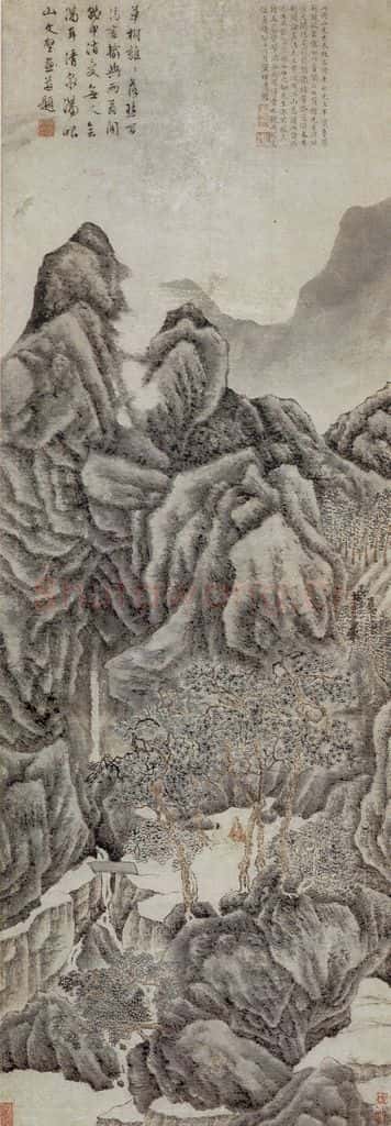 明 文徵明《山水图轴》书画作品