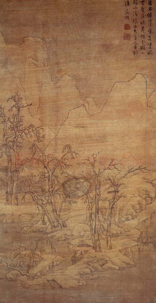 明 文徵明《山阴晴雪图轴》书画作品