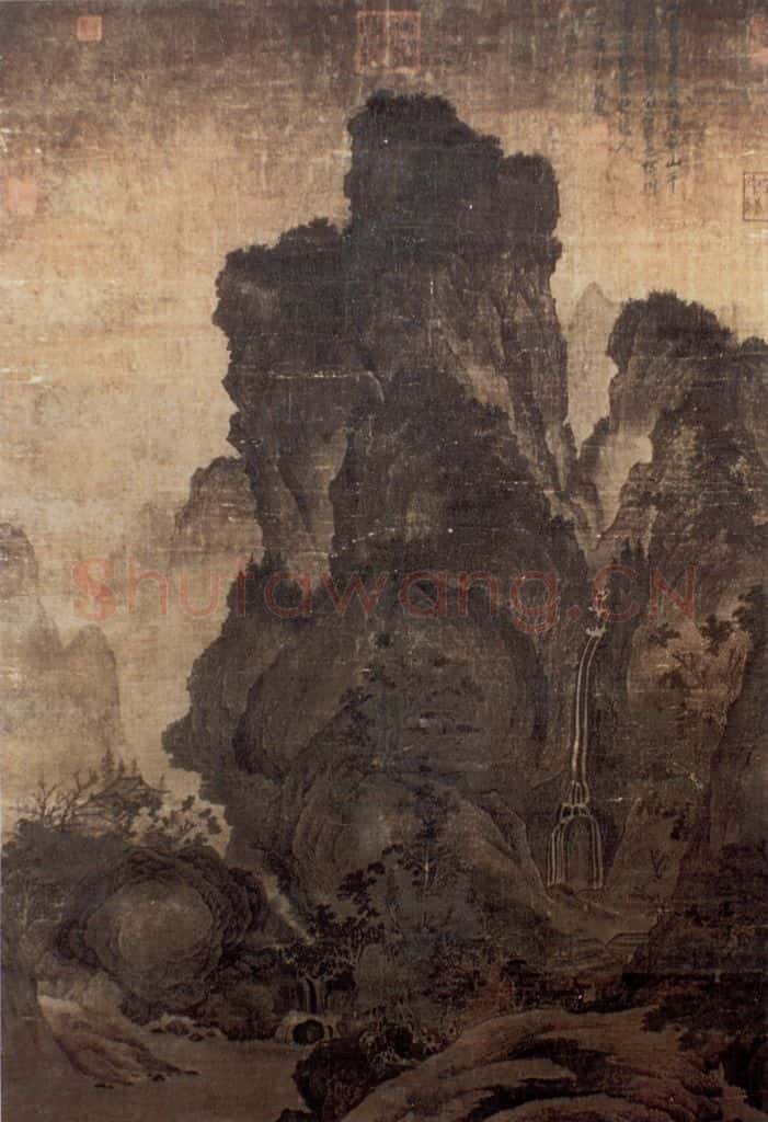 五代 关仝 山溪待渡图 书画作品