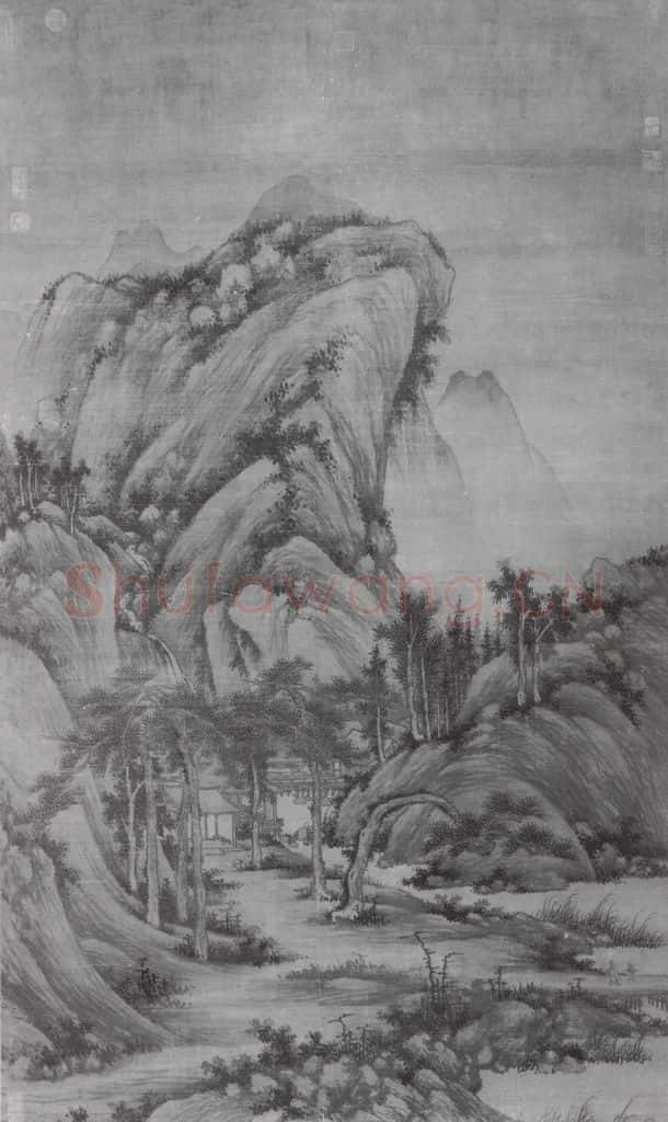 五代 巨然 囊琴怀鹤图 书画作品