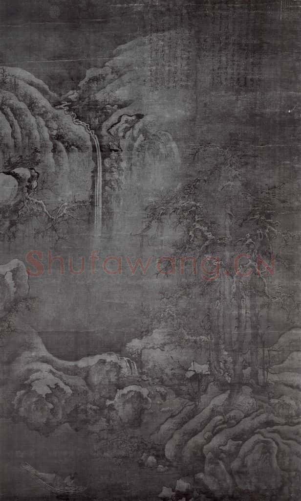 北宋 李成 寒江钓艇图 书画作品