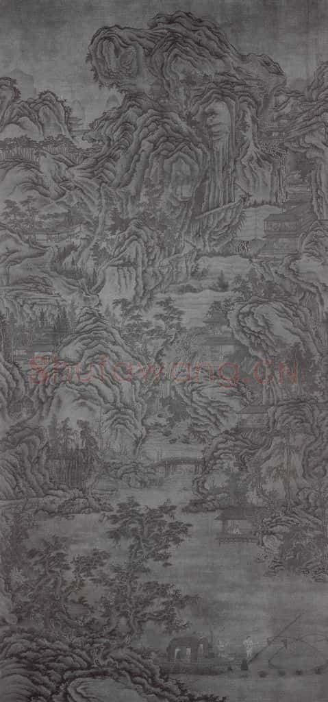 北宋 李成 秋山渔艇图 书画作品