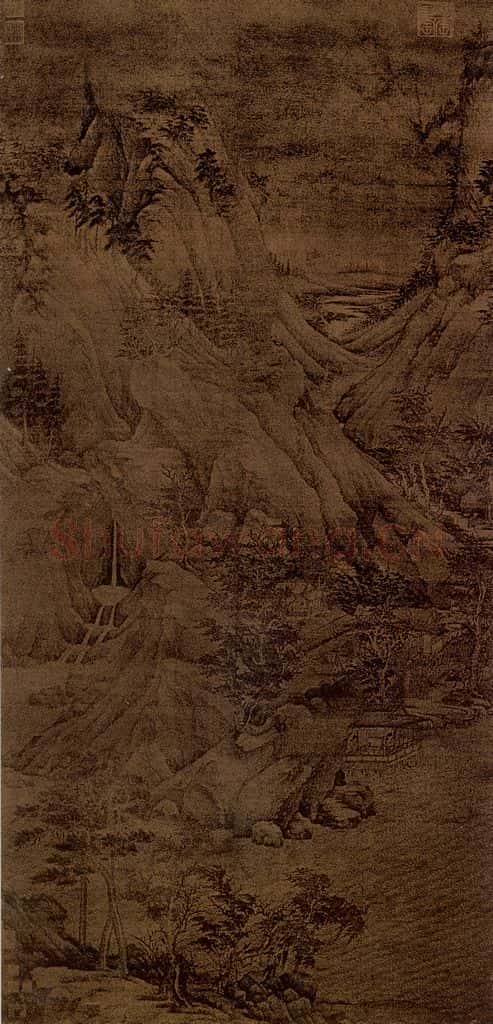 五代 董源 溪岸图 书画作品