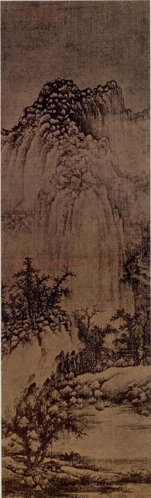 五代 巨然 溪山兰若图 书画作品
