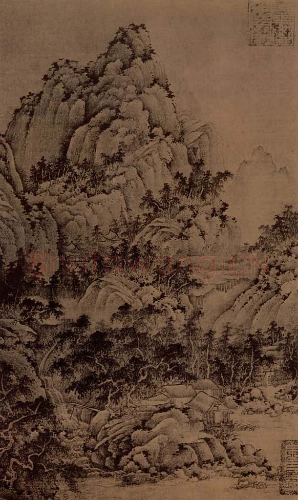 五代 巨然 山居图 书画作品