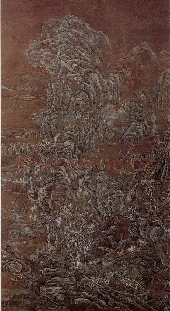 五代 荆浩 雪景山水图 书画作品