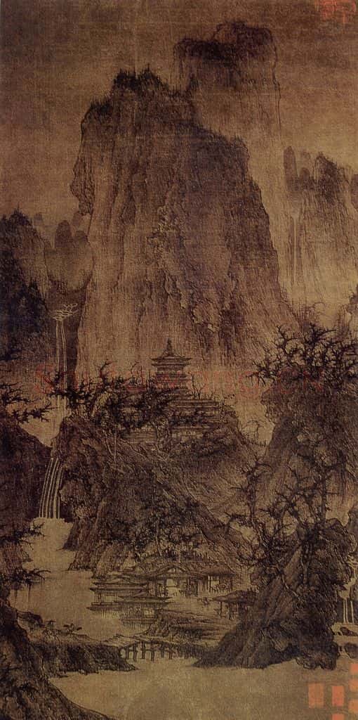 北宋 李成 晴峦萧寺图 书画作品
