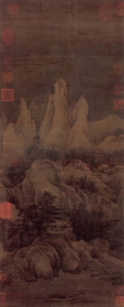 北宋 李成 群峰霁雪图 书画作品