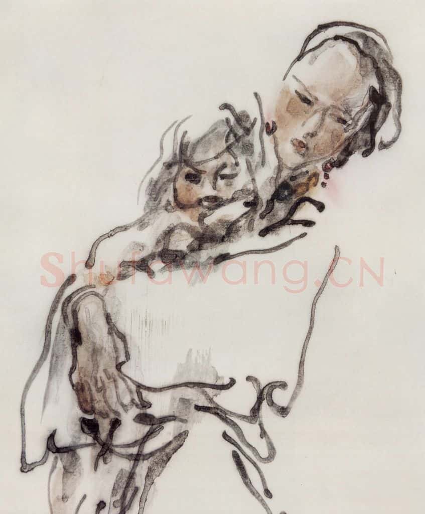 1983年 吴山明《姐妹情》书画作品
