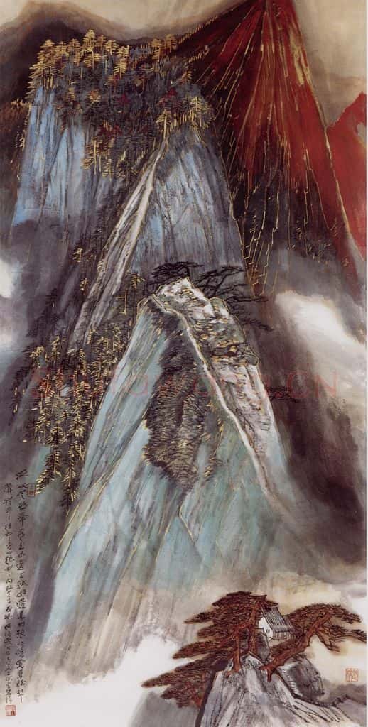 1990年 何海霞 金碧青绿华山 书画作品
