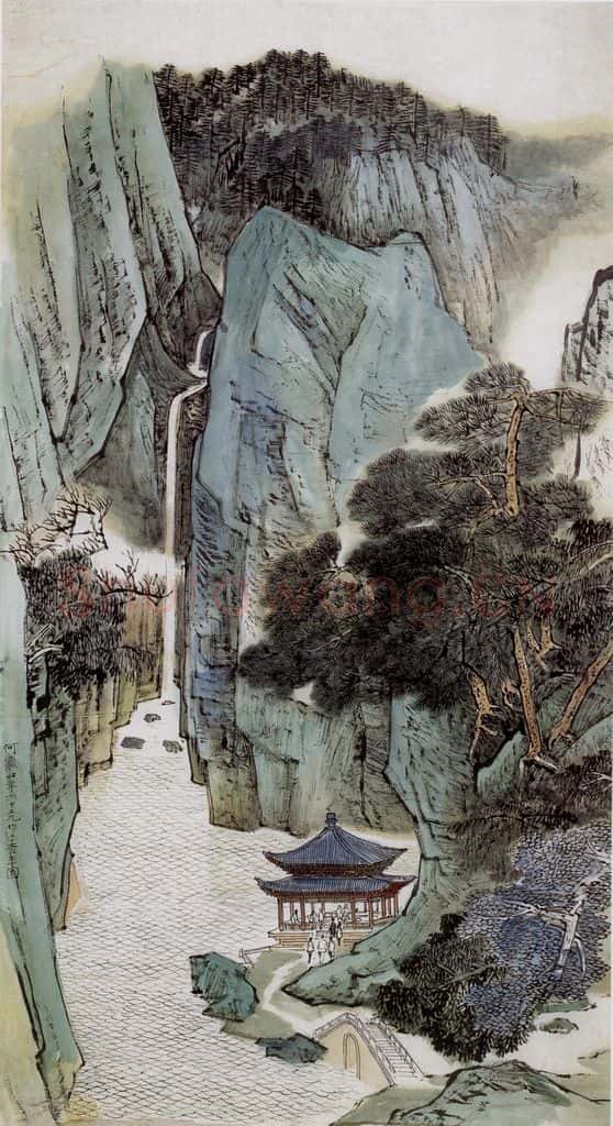 1977年 何海霞 幽谷泉声 书画作品