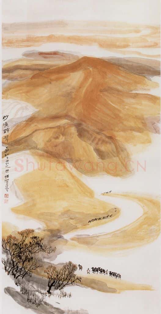 1987年 何海霞 沙漠驼铃 书画作品