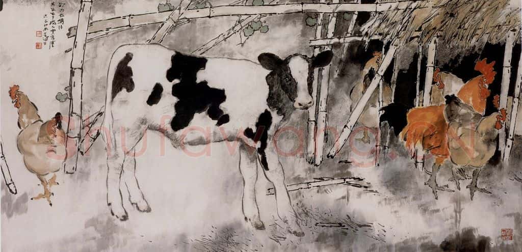 2000年 杨善深《农舍》书画作品