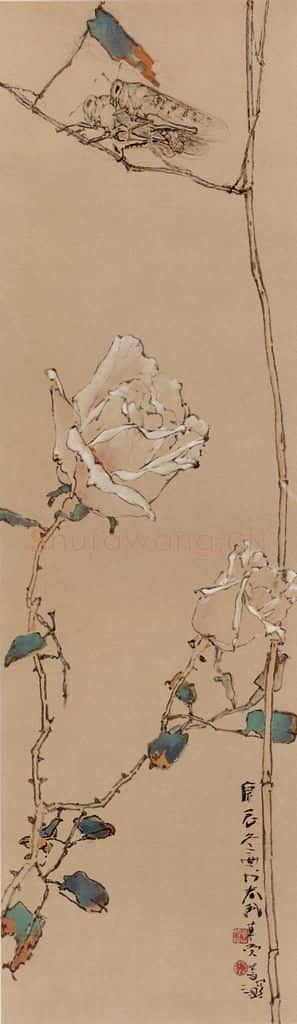 2000年 杨善深《蚱蜢》书画作品