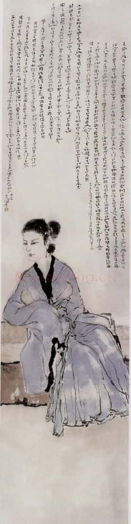 2000年 杨善深《崔莺莺》书画作品