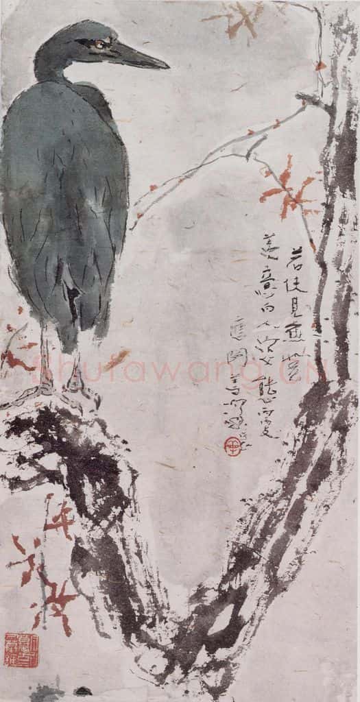 1988年 杨善深《顾盼》书画作品