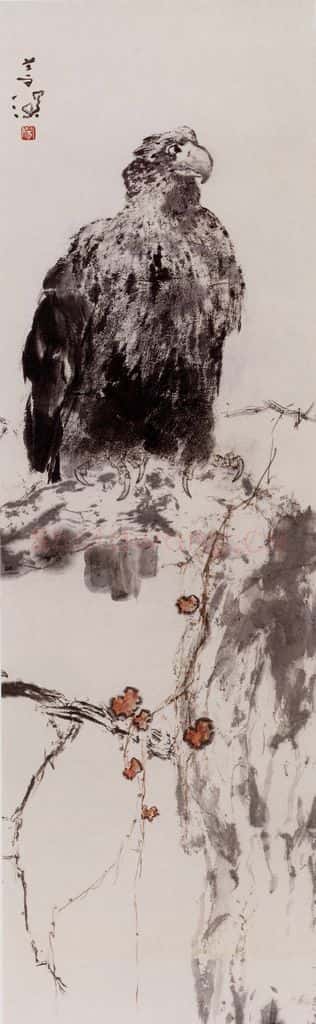 杨善深《苍鹰》书画作品