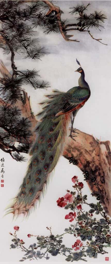 1961年 马晋《灵禽翠羽》书画作品