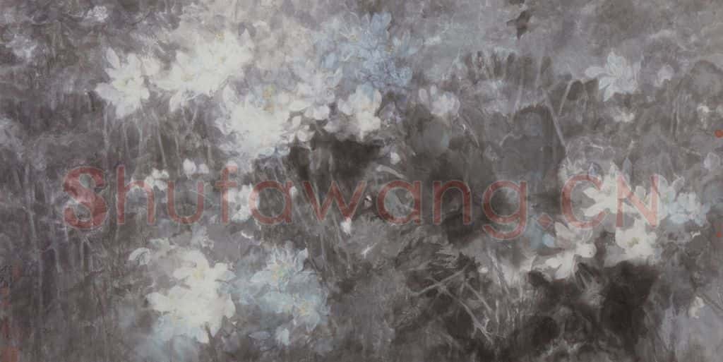 近现代 宋雨桂《冷艳》书画作品