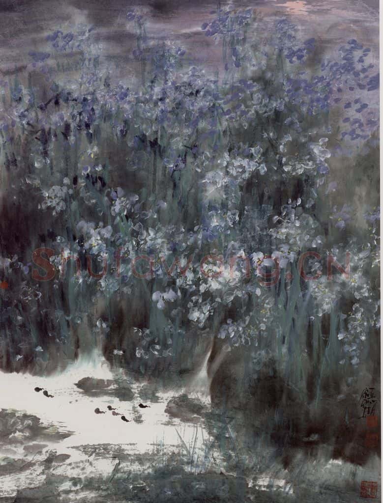 近现代 宋雨桂《小夜曲》书画作品