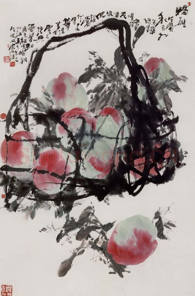 近现代 宋雨桂《蟠桃》书画作品