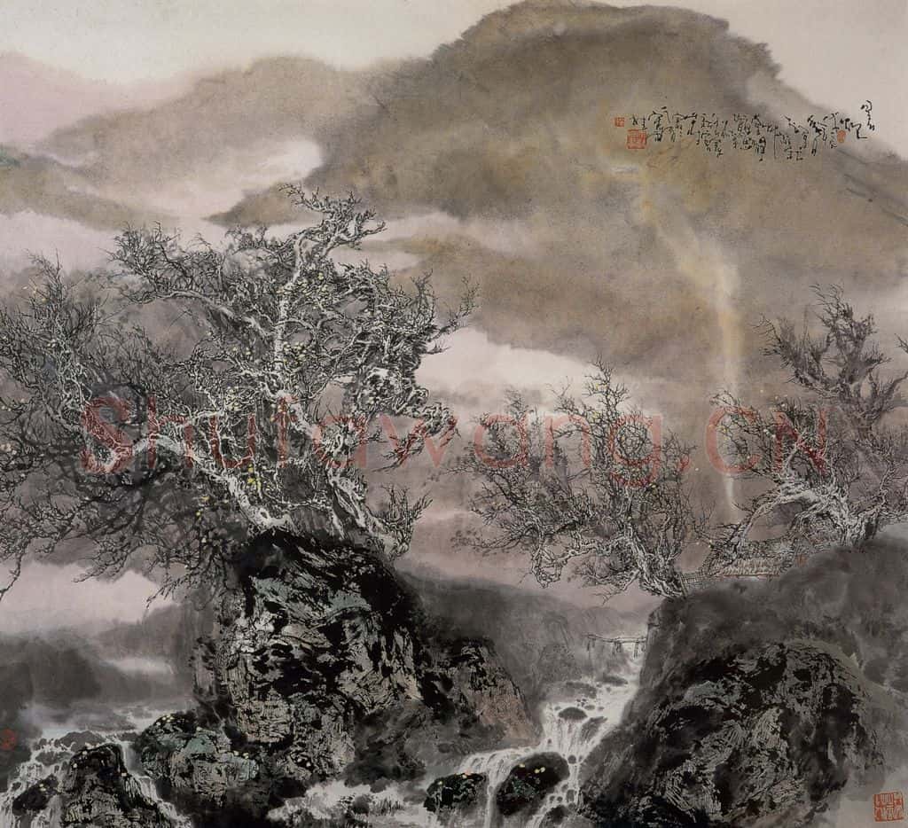 近现代 宋雨桂《长白八月》书画作品