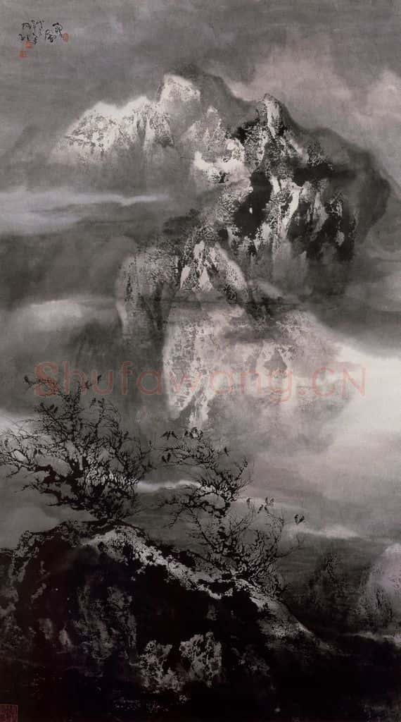 近现代 宋雨桂《寒风》书画作品