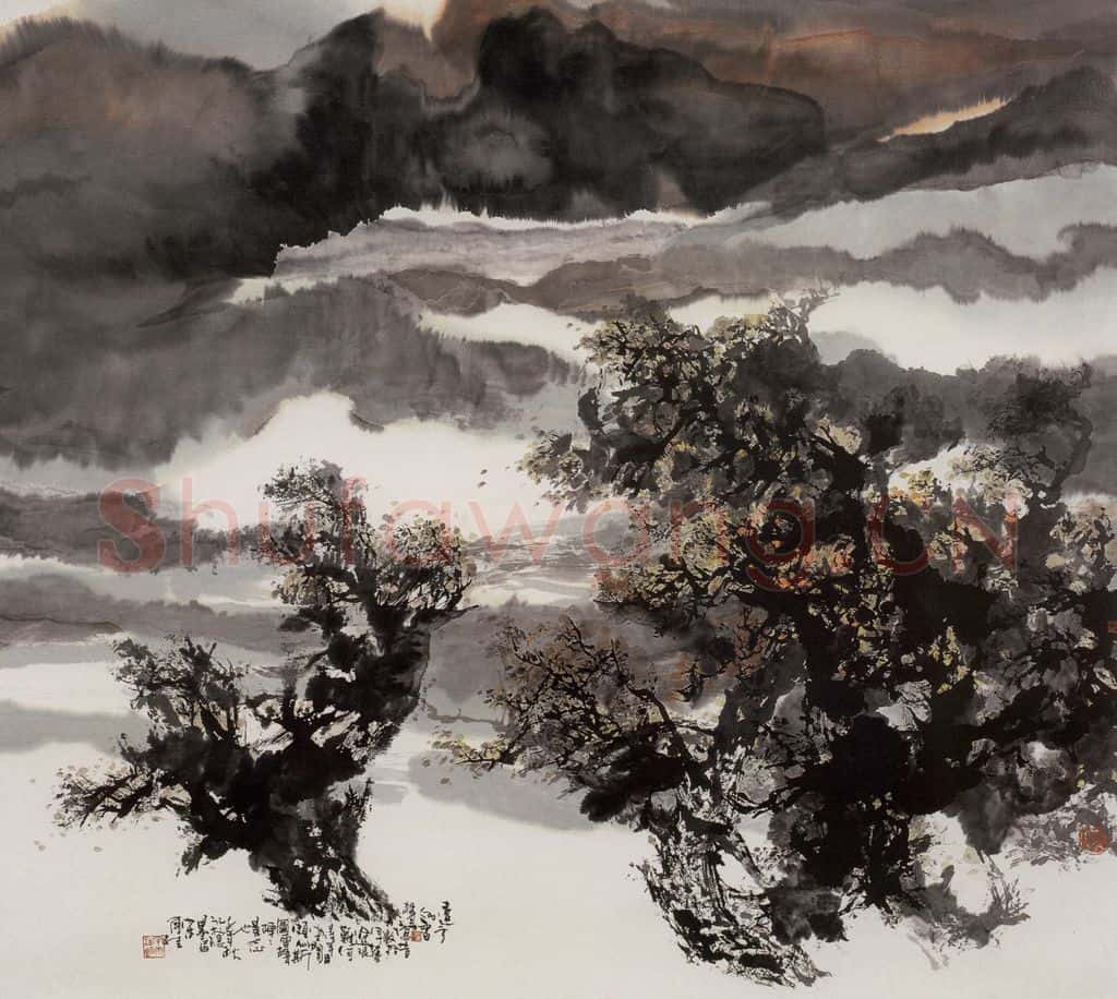 近现代 宋雨桂《惊雷》书画作品