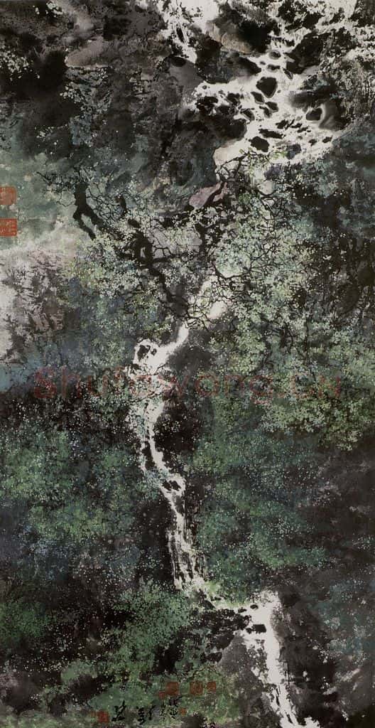 近现代 宋雨桂《花溪》书画作品