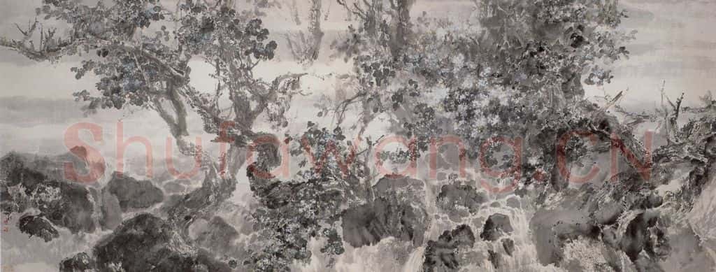 近现代 宋雨桂《梨花溪》书画作品