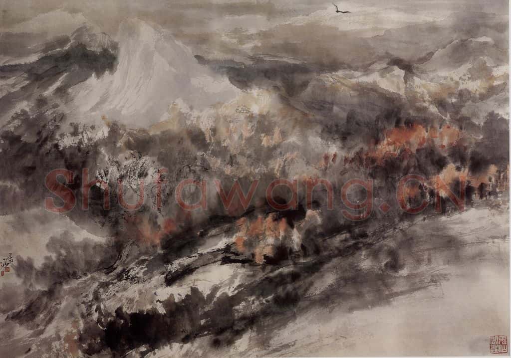近现代 宋雨桂《远山的呼唤》书画作品