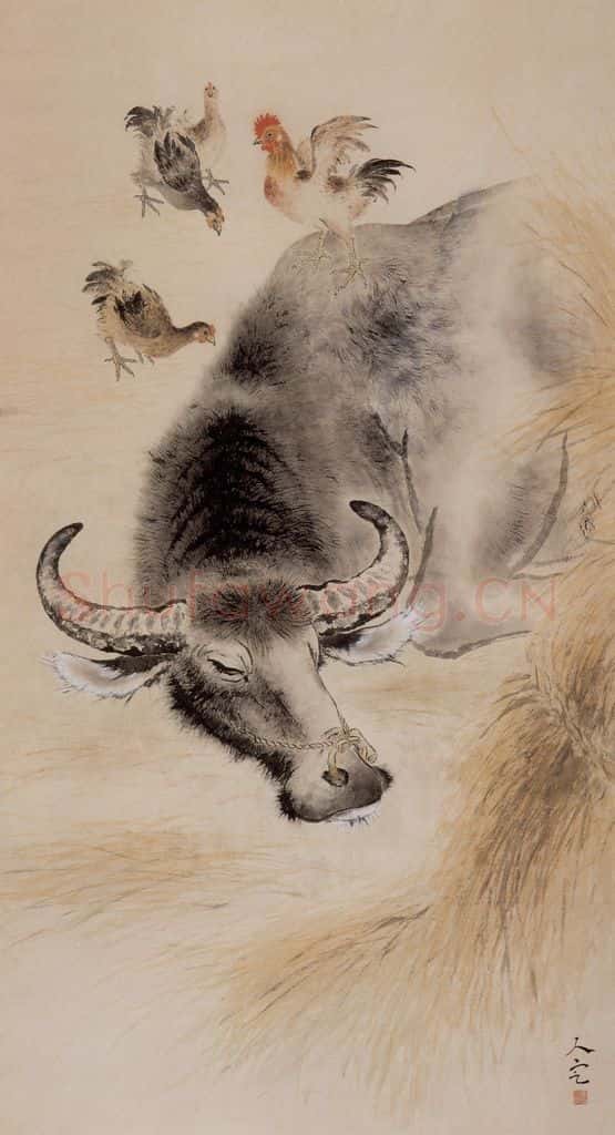 1960 方人定《耕罢》书画作品
