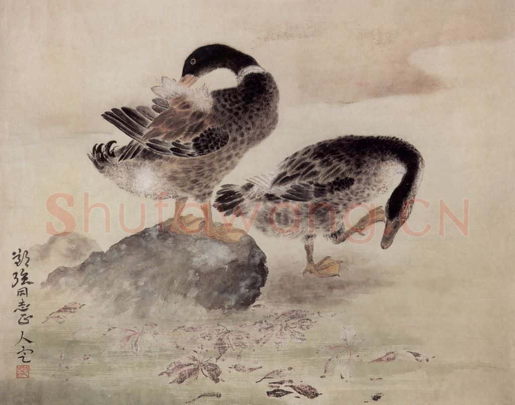 1963 方人定《春江水暖》书画作品