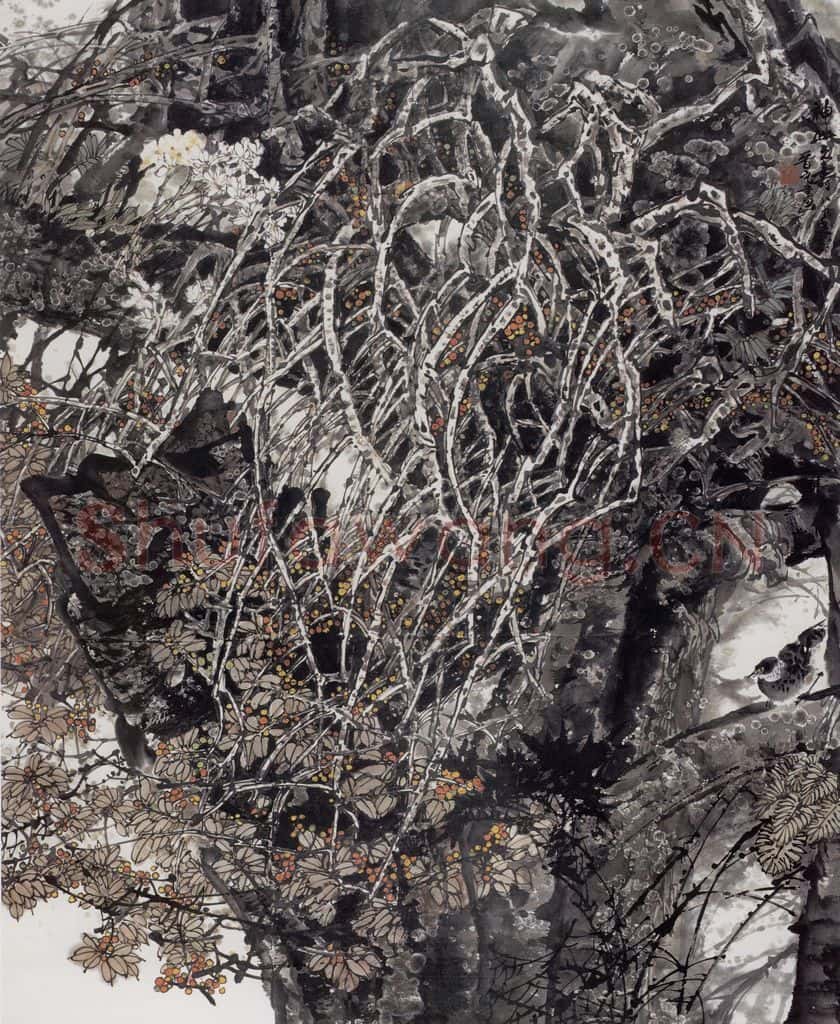 1989年 王晋元《神山之寿》书画作品